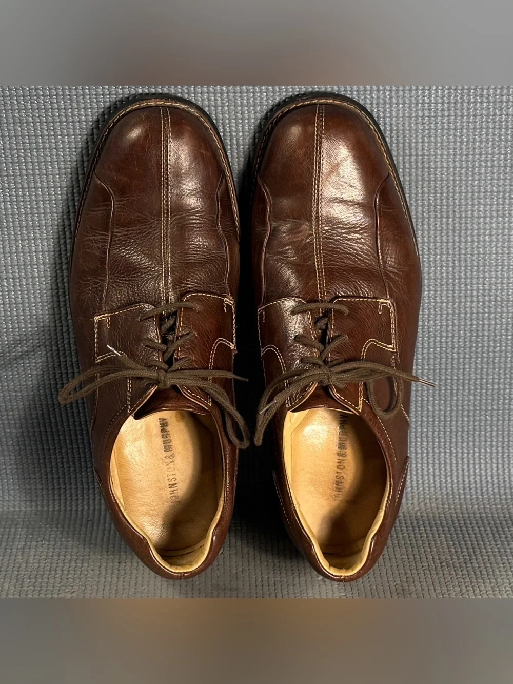 JOHNSTON‎ & MURPHY Men’s Sheep Skin Leather Dress Shoes Brown Size Medium 11